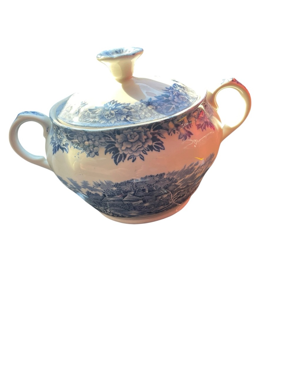 Vintage English Village by Salem China Co. Ole Staffordshire Sugar Bowl